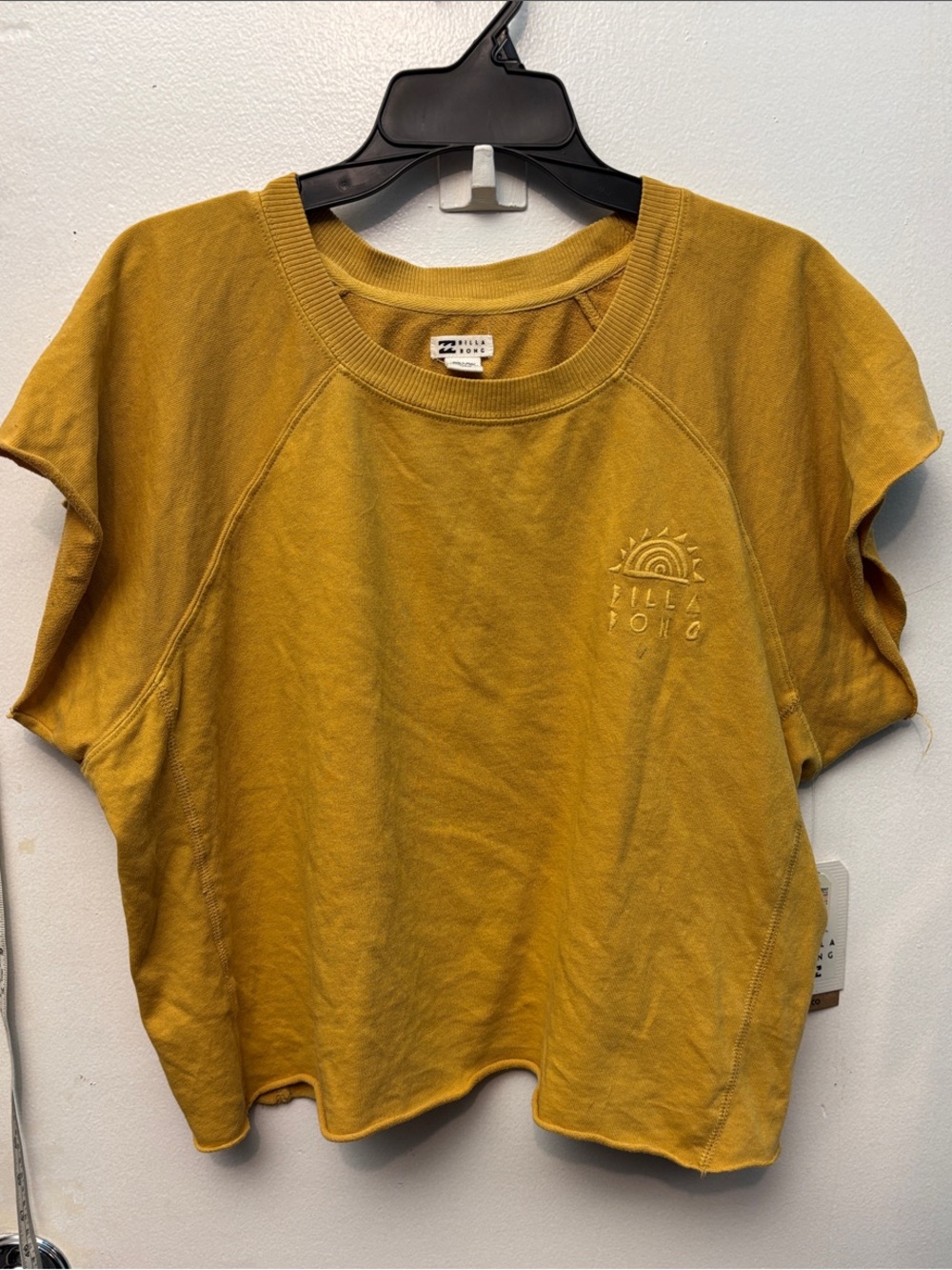 Billabong Mustard Yellow Short Sleeve Crew Sweatshirt